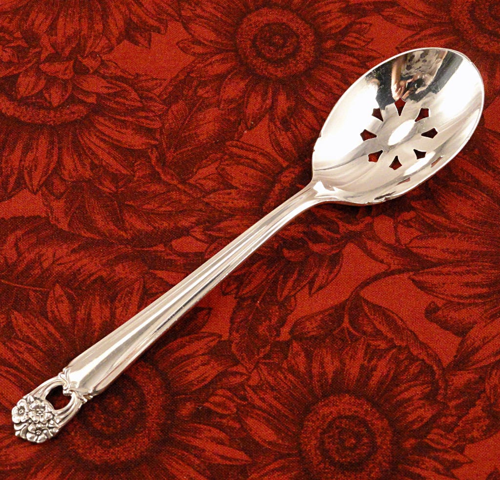VG Eternally Yours Relish Olive Spoon 8 Pierced 1847 Rogers