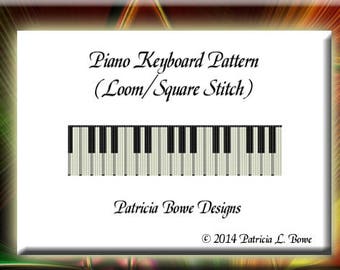 Bead Loom Pattern, Bracelet Pattern, Loom Pattern, Piano Beading Pattern, Keyboard Beading Pattern, Loom Bracelet, Easy Loom Bead Pattern