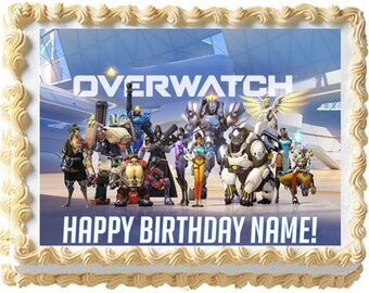 Overwatch Edible Cake Topper Image Frosting Sheet Quarter Sheet, Overwatch Party, Overwatch Supplies, Edible Photo, Edible Topper
