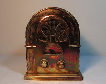 Copper Art Radio Music Box by Berkeley Designs Plays Memory