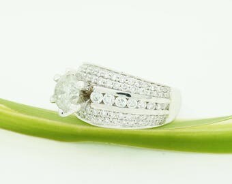 2 carat diamond ring-Art deco engagement ring-Diamond Engagement -Gold ring-Promise ring-Anniversary ring-Multistone rings-Stackable ring
