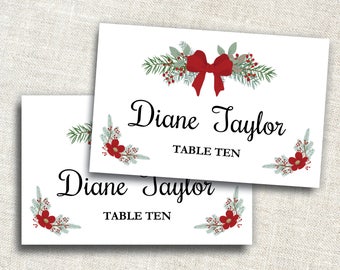 christmas place cards template