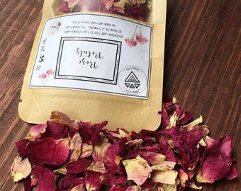 Organic Rose Petals,Fresh Dried Roses, Herb For Tea, Herbal Loose Leaf Tea, Organic Dried Herbs, Natural Tea