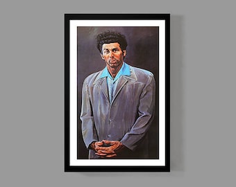 Seinfeld Poster - Cosmo Kramer Print (Portrait Painting) - Funny, TV, Classic, Comedy 90's New York City