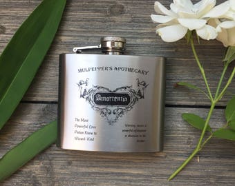 Amortentia Love Potion Flask, Stainless Steel 5oz