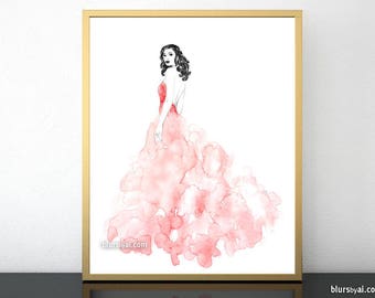 Fashion wall art, Fashion illustration printable, fashion print, fashion sketch, printable fashion illustation, poster, fashion art. fsh031
