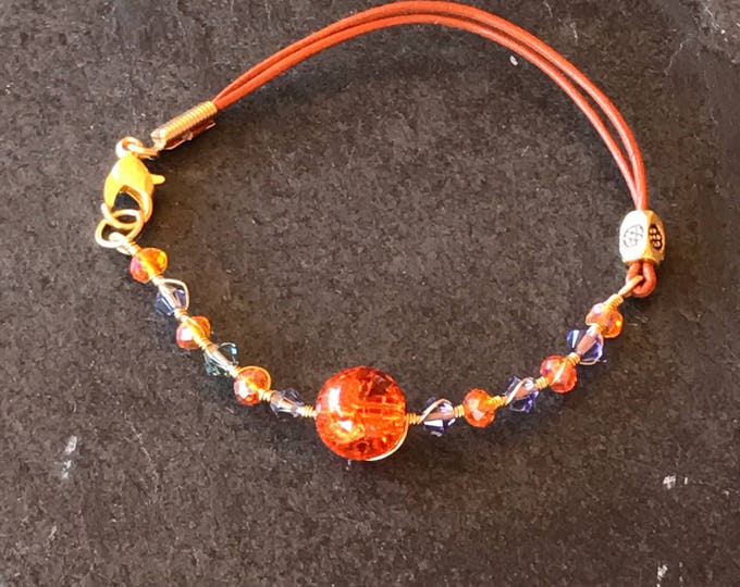 Bright Orange Bracelet, Tangerine Bracelet, Orange Tangerine Bracelet,