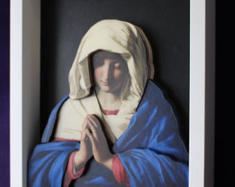 Mother Mary, Virgin Mary, Mother of Jesus, Religious Art, Icon, Madonna, Pop-up Art, 3D, Mary Magdalene, Our Lady, Lady of Sacrament, Faith