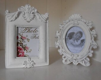 Portafoto Shabby Chic Biscottini Made In Italy - Cornice Vintage Resina 26x31 Cm