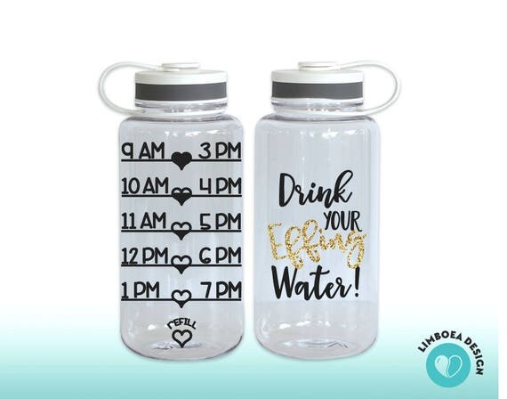 Quote Water Bottle with Water Intake Chart Cute Water Bottle