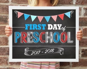 Preschool, Back to School Poster, DIGITAL Printable File, FIRST Day & LAST Day includ. 4 Sizes: 8x10", 11x14", 16x20", 20x30" includ.
