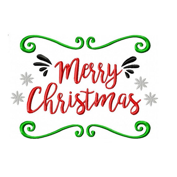 Merry Christmas Machine Embroidery Digital Download