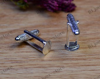 2pcs 8mm (T232) silver cufflink backings