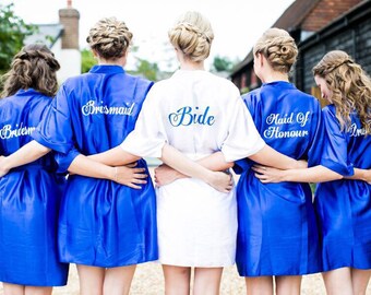 Bride robe, bridal robe, bridesmaid robe, bridesmaid gift, plus size robe, bridal shower gift, gift for bride, satin robe, bride gown