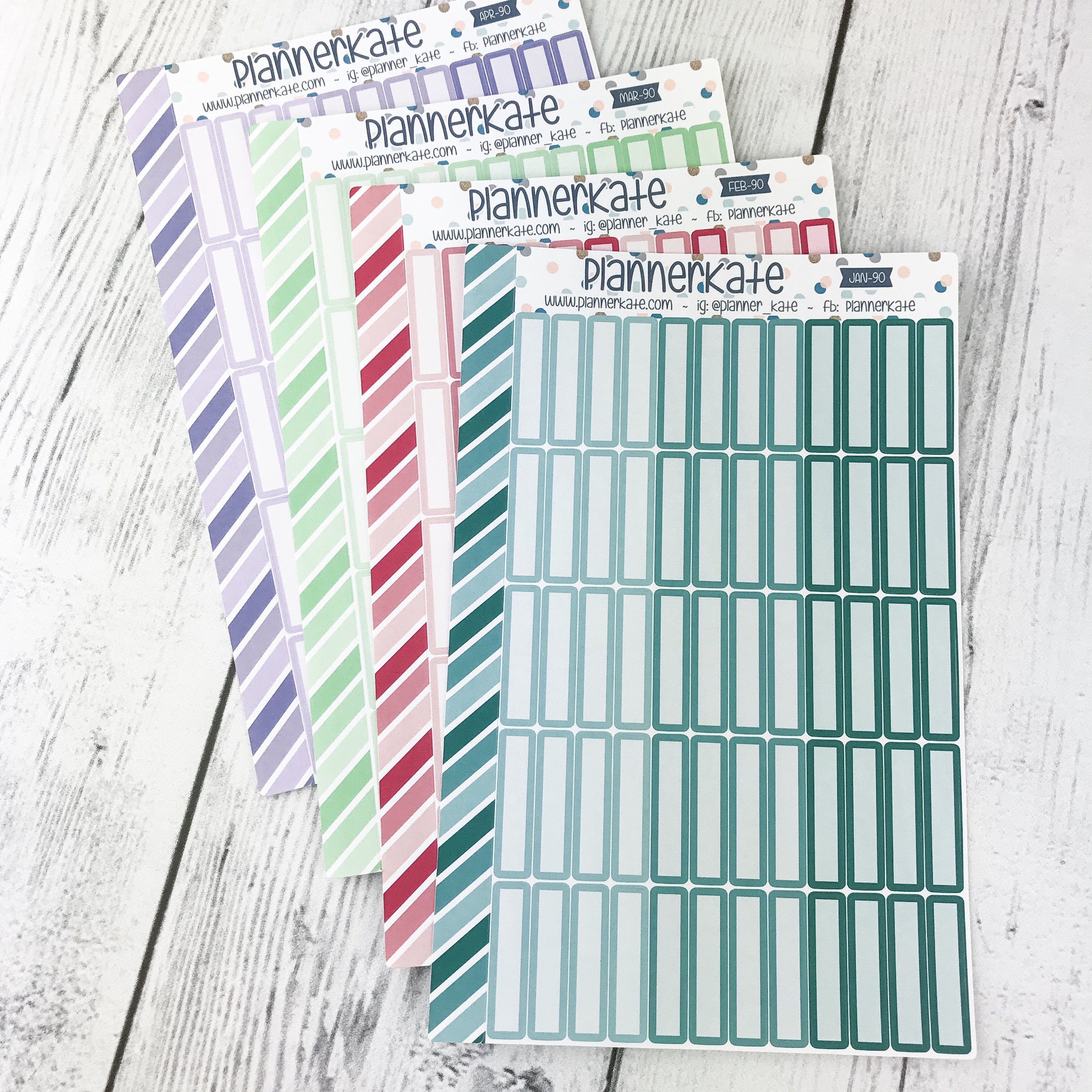 MONTHLY90 Basic Label Stickers for Planner EC Monthly Color