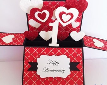 First Anniversary Card, 1st Anniversary Card, 1 Year Anniversary gift, First Anniversary For Her, paper Anniversary card, Year Personalise