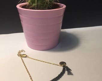 Bracelet "Paulette" gold plated, glass beads