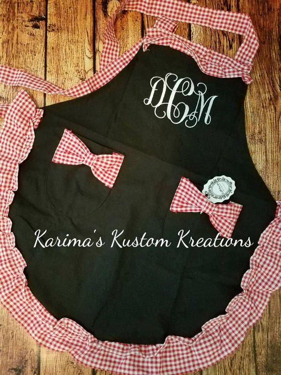 Monogram Apron Personalized apron cooking apron embroidered