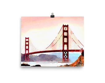 San Francisco California America Golden Gate Bridge Pink