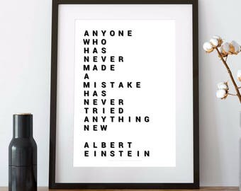 ALBERT EINSTEIN QUOTE, albert einstein poster, albert einstein print, albert einstein, science gift, 8x10 print