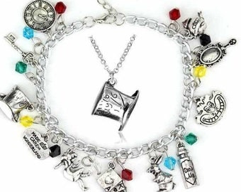 Alice in Wonderland bracelet, Alice in Wonderland necklace, Alice in Wonderland jewelry, Alice in Wonderland, Alice in Wonderland costumes