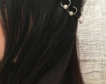 Peral hair rings, braid accessories, hair hoop, rings for hair, jewelry for braid, rings beads jewelry, unique hair rings