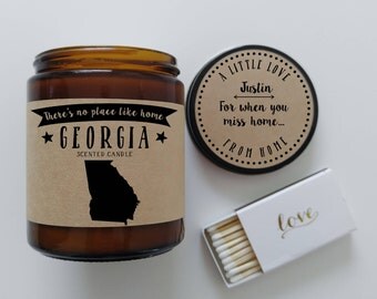 Georgia Scented Candle Missing Home Homesick Gift Moving Gift New Home Gift No Place Like Home State Candle Thinking of You Mothers Day Gift
