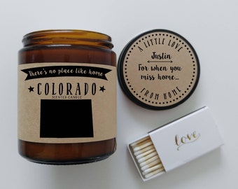 Colorado Scented Candle Missing Home Homesick Gift Moving Gift New Home No Place Like Home State Candle Miss You Mothers Day Gift