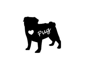 Download Pack of 3 Pug Dog Stencils Made from 4 Ply Mat Board ...