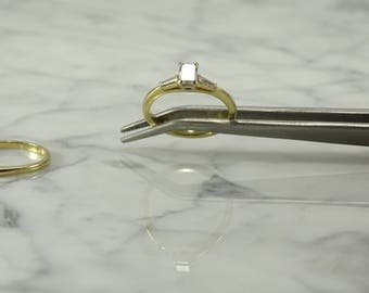 14K Yellow Gold Diamond Bridal / Wedding Ring Set (size 7)