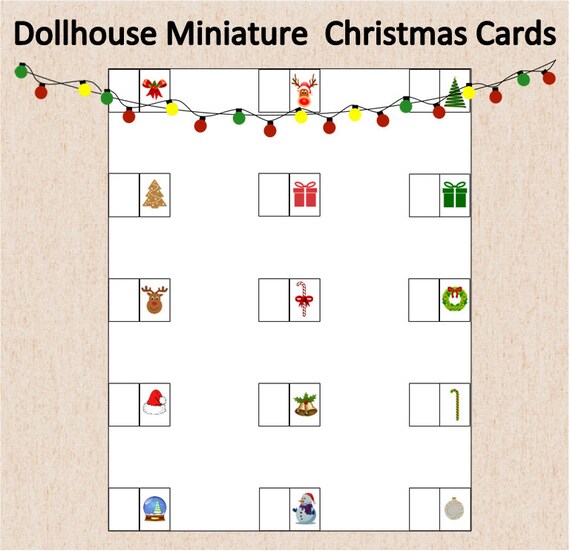 Printable Dollhouse Miniature Christmas CardsMiniature