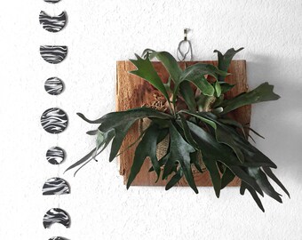 Moon Phase Wall Hanging - Black & White Marble, Modern Home Decor, Gifts For Her, Boho Chic, Handmade Wall Art, Clay
