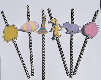 Oh, the places you'll go by Dr.Seuss Party favors // Straws (Set of 12)