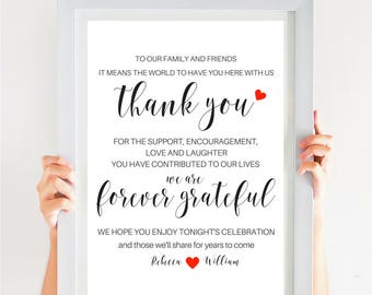 Modern Wedding Thank You Sign Thank You Note Rustic Thank You Wedding Calligraphy Font In PDF DigitalDownload SKU# CWS305_ 3122C