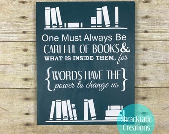 Rustic Pallet Quote Sign Books Librarian Gift Bookworm