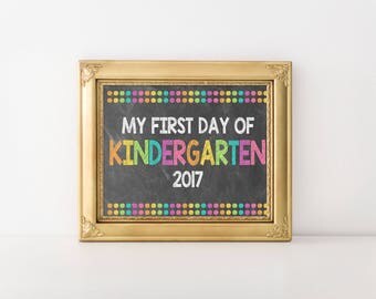 8x10 First Day of Kindergarten Sign, Chalkboard Sign, First Day Sign, Kindergarten, Printable Kindergarten Sign, INSTANT DOWNLOAD, 8x10