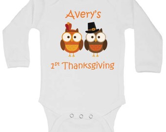 Personalized Owl Pilgrim Onesie, Girl Fall Onesie, Boy Fall Onesie, Baby Fall Outfit, Baby First Thanksgiving Outfit, Pumpkin Patch Outfit