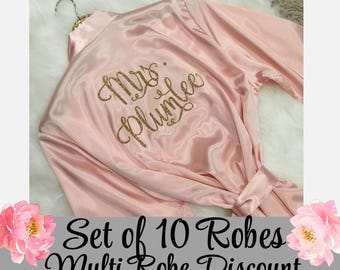 set of 10 bridesmaid robes