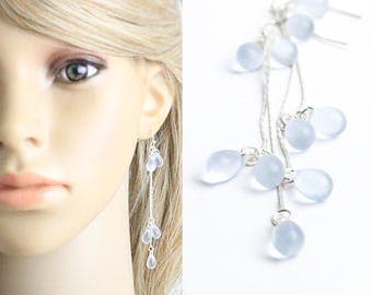 aquamarine earrings light blue jewelry silver earrings gift wife birthday gift elegant jewelry delicate earrings romantic jewelry gift w134