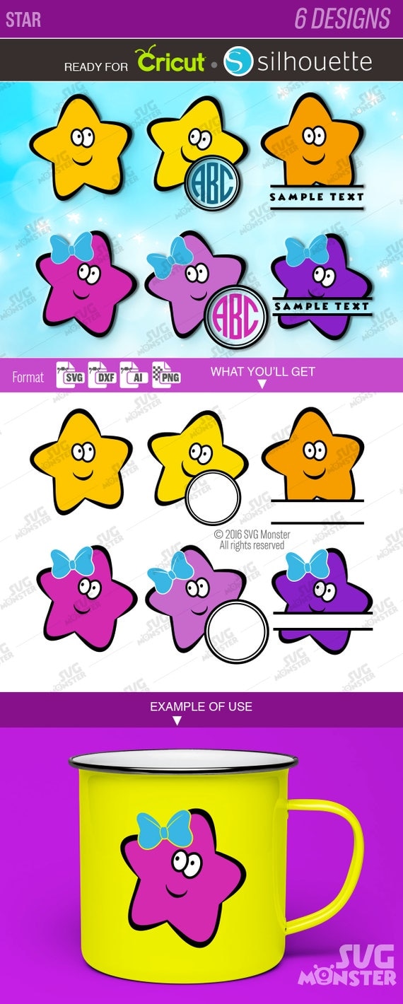 Download STAR svg CLIPART svg files circle Border frame cartoon smile