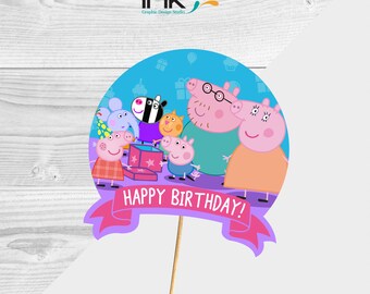 Peppa Pig Cake Topper - Centerpiece - Paper - Instant Download - Printable - Peppa Pig Party - Peppa Pig Birthday - Peppa Pig Decoration