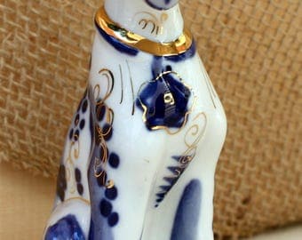 Russian Gzhel Pongo Disney Dalmatian Hand Painted Figurine