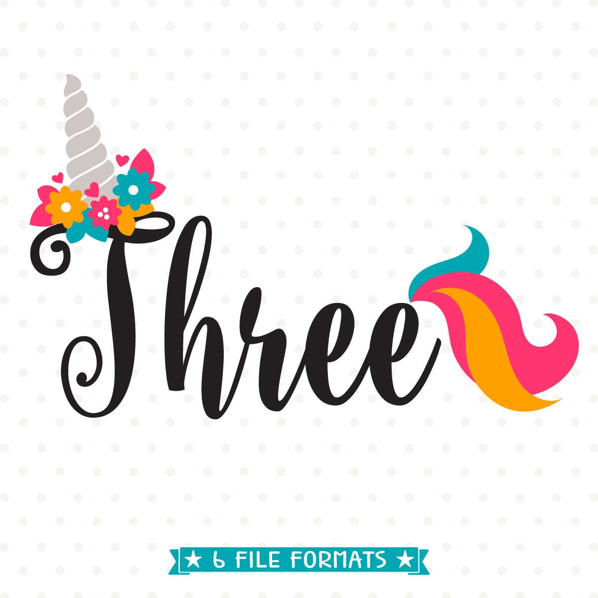 Download 3rd Birthday SVG, Unicorn Birthday iron on file, Third ...