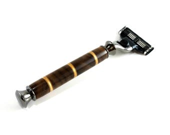 Shaving Razor, Gillette Mach 3 Venus Walnut Handle, Men’s Gift, Gifts for Him, 5th Anniversary for Men