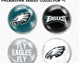 PHILADELPHIA EAGLES pins buttons - set of 4 - the birds gang green football nfl (choose your style!)