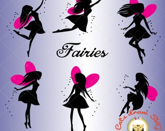 Fairy svg, tinker bell svg, dxf, eps, studio v3, jpeg, png, file for Silhouette Cameo, Curio, cut file for cutting machines, vector, instant