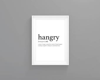 Hangry print | Etsy