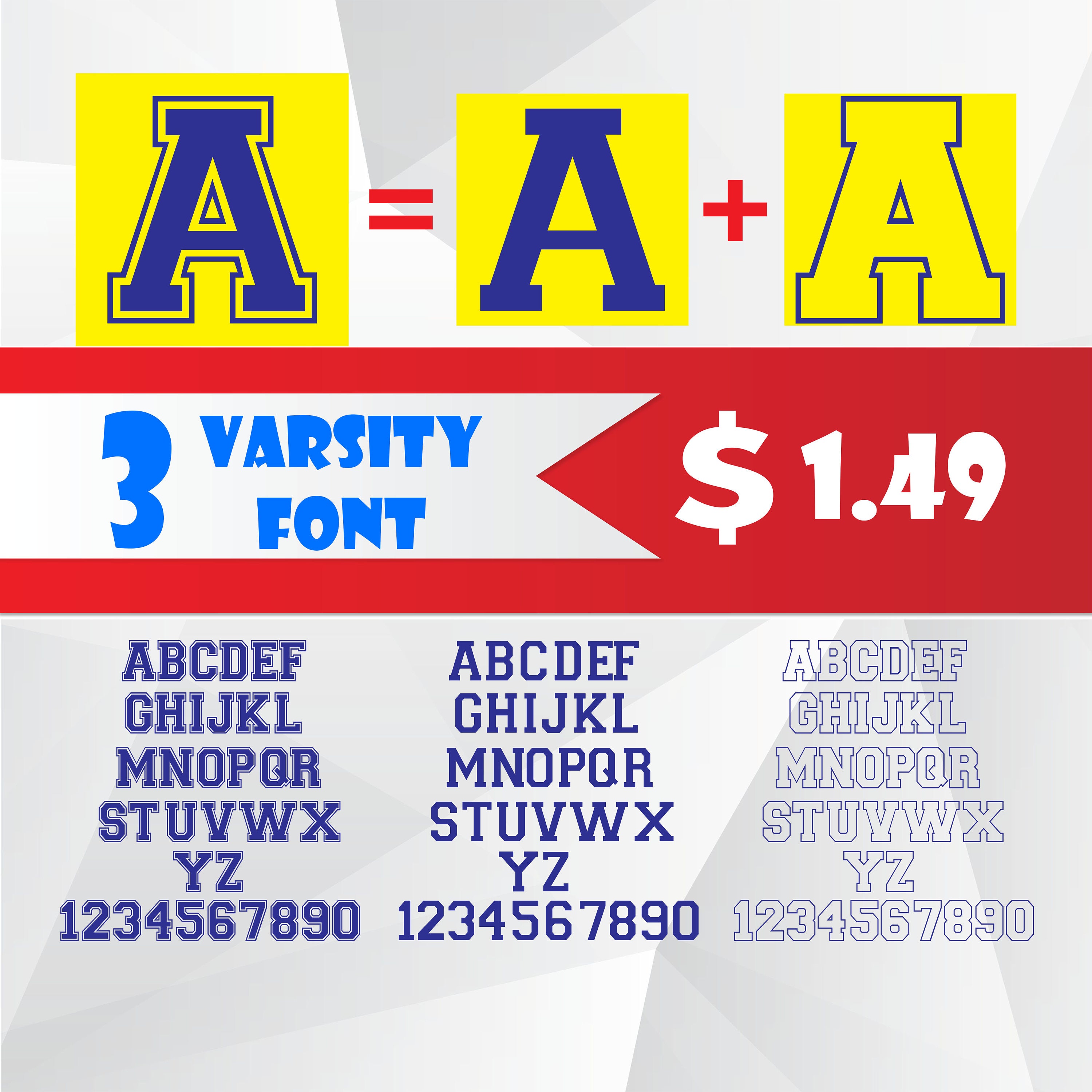 Download Varsity Font SVGDXF/ Varsity Alphabet svg Sporty Varsity