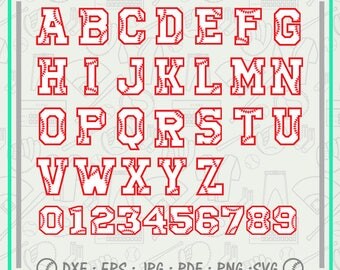 Baseball Alphabet Svg Monogram, Baseball Svg Cutting Files Cliparts, Sport Svg, Instant Download, Baseball Clipart, Co-2729