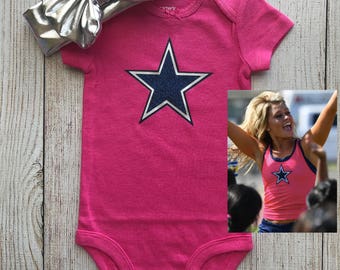 Baby Girl Dallas Cowboys Cheerleader Onesie - Baby Girl Football Outfit - Dallas Cowboys Baby Girl - Dallas Cowboys Outfit